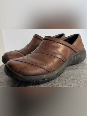 MERRELL Leather Clogs Coffee Bean Shoes 7.5